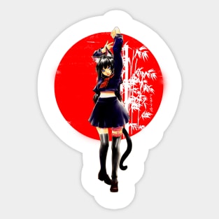 Neko no on'nanoko Sticker